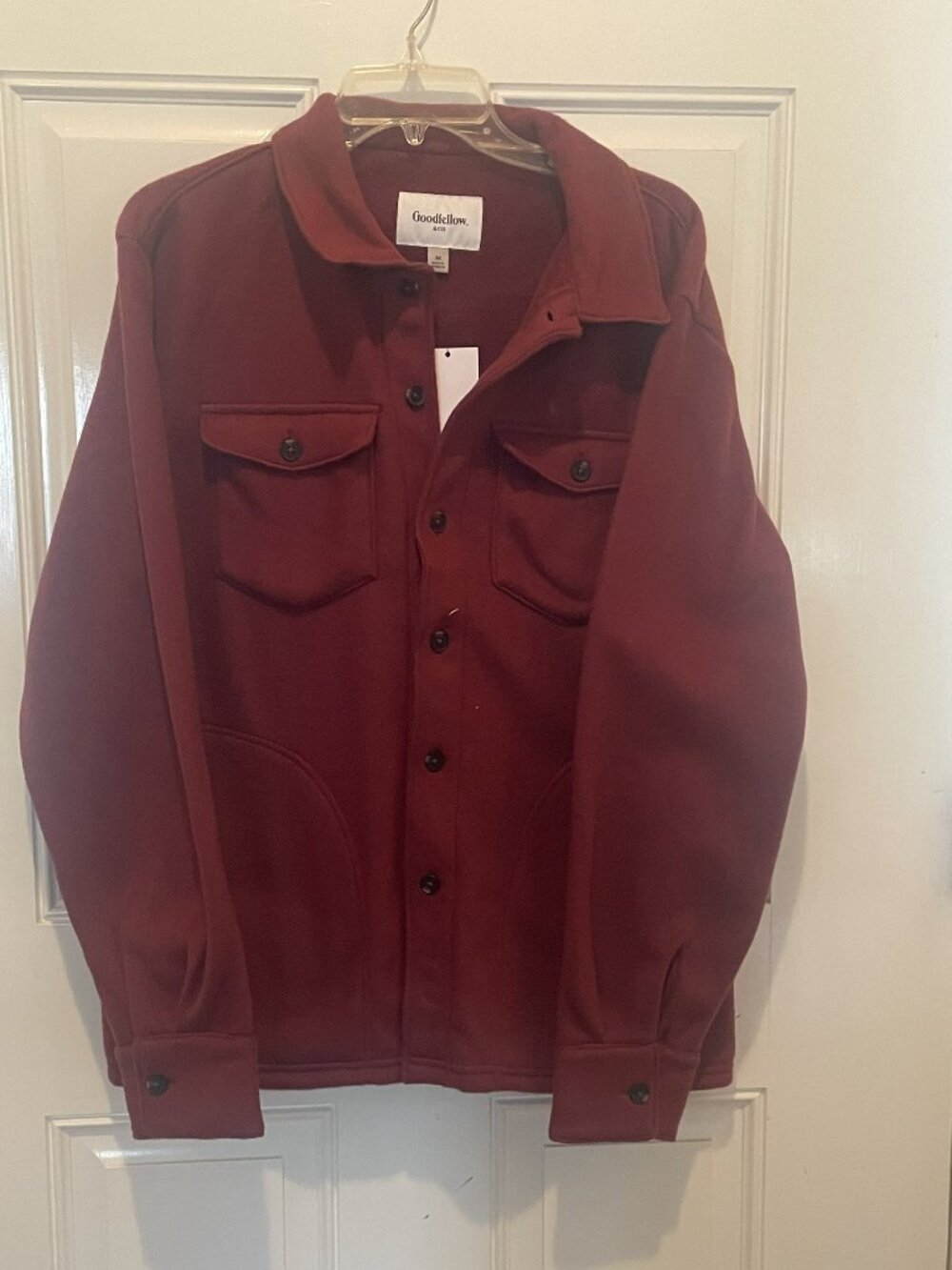 Goodfellow and Co M Maroon Polyester Button down